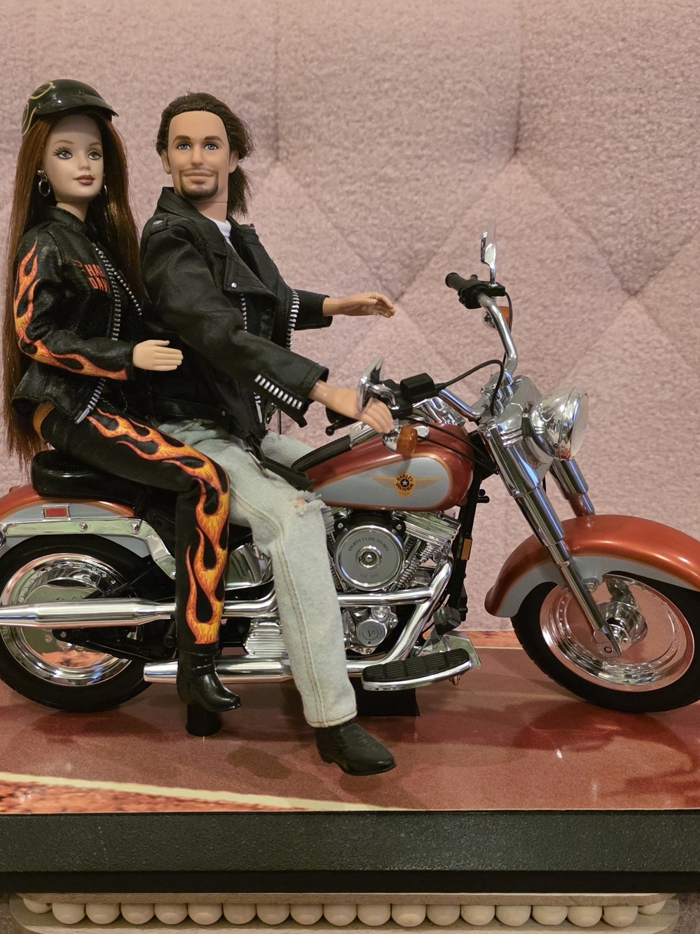 Harley Davidson BARBIE & KEN Doll Collectors Edition MOTORCYCLE Gift Set